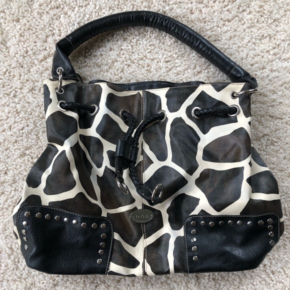 DOONEY & BOURKE Giraffe Print leather Shoulder Satchel Handbag - Picture 1 of 3